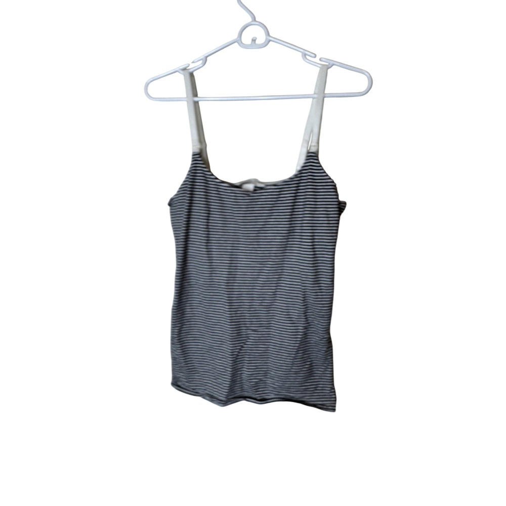 H&M Camisole Tank Top Womens Maternity Medium Black‎ White Stripe Nursing Cami